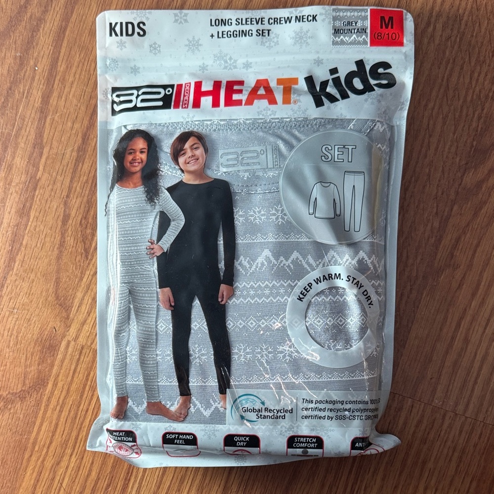 32 Degrees Kids Gray Thermal Set
